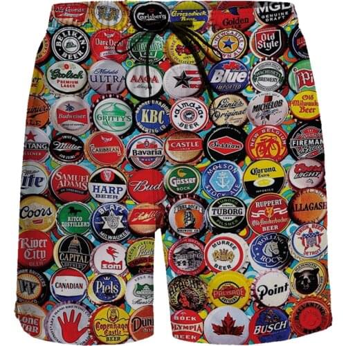 Casual Shorts Beer Festival Short Pants Breathable Quick Dry Beach Pants Running Sports Shorts Holiday Style Men Board Shorts