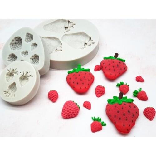 Strawberry Fondant Silicone Resin Mold for DIY Pastry CupCake Dessert Chocolate Lace Decoration Supplies Kitchen Tool Baking