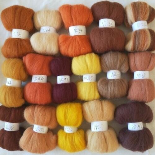 WFPFBEC felt 70s DIY wool for needle felting kit merino wool roving wool fiber crafa 160g 10g/bag 16colors