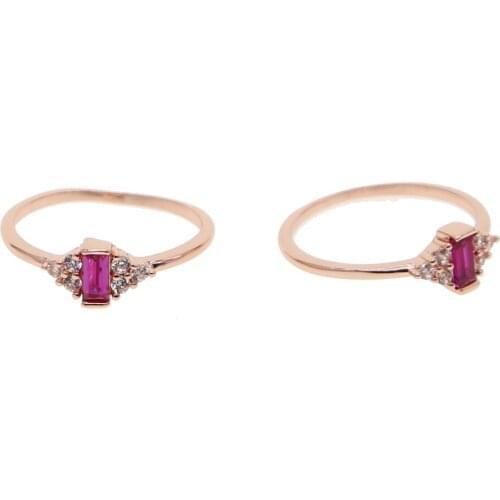 Cubic Zirconia Jewelry Rose Gold Color CZ Crystal Rings high quality Purple Fashion for Women Drop Shipping Finger ring Gift