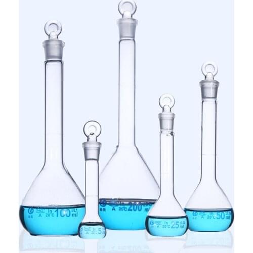 2pcs/lot 1-2000mL Clear Lab Measuring Volumetric Flask Quantitative Shaker Pyknowmeter Laboratory Equipment