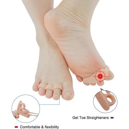 2Pcs Silicone Gel Toe Separator Straightener Correctors Feet Care Tools Bunion Hallux Valgus Pain Relief Z56301