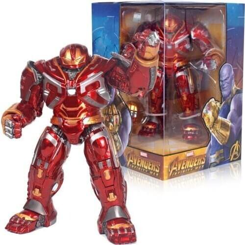 20cm Marvel Avengers Luminous Anti-Hulk Armor Metal Action Figure Collectible Model Toy Doll Children Gifts