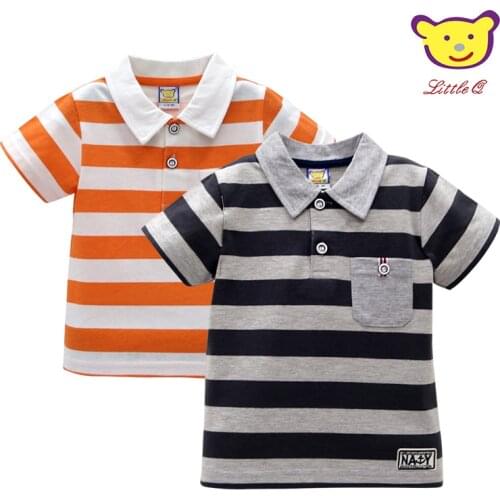 2019 Baby Cotton Short Sleeve Striped Tees Fashion Infant Polo Shirts Newborn Undershirts Children Clothing
