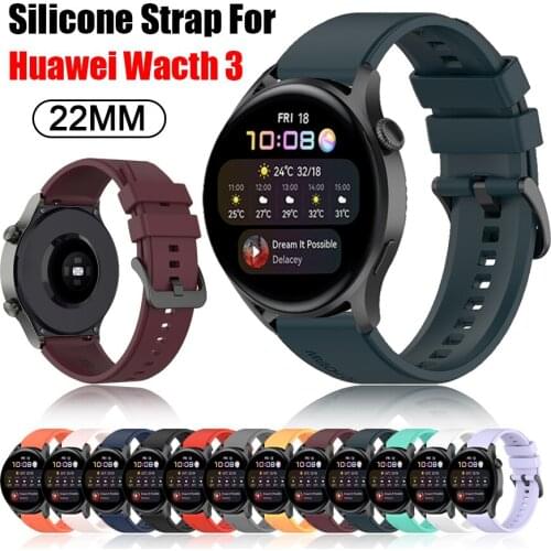 22mm Silicone Band For Huawei Watch 3 Smart watch Sport Original Watchband For Huawei Watch 3Pro Wristband Replacement Bracelet