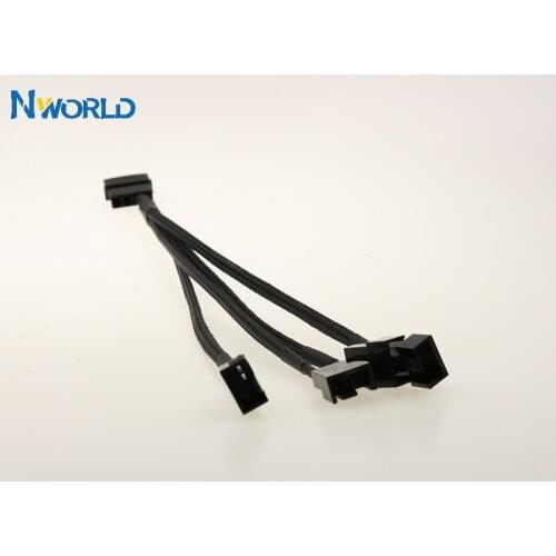 30cm New CPU Extender Cable Molex 4 Pin To 4 x 3/4-pin 5v12v Usb Sleeved Dual Fan Adapter Power Cable