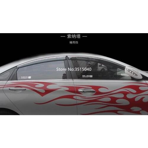 4PCS Car Styling Door Window Wind Visor Moulding Awnings Shield Rain Sun Wind Guard Vent Shade For Hyundai Sonata 2011-2017