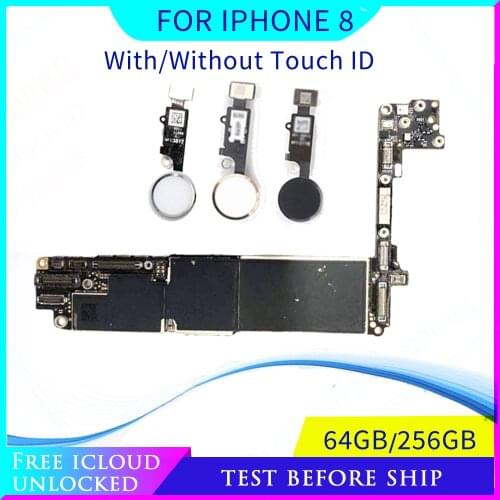 Free iCloud for iPhone 8 Motherboard with Touch ID / without Touch ID,Original unlocked for iphone 8 Mainboard with Full Chips