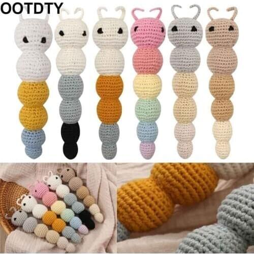 Baby Boys Girls Cartoon Hand Bell Ring Rattles Soft Lovely Crochet Doll Infant Sleep Pillow Side Toy Kids Handbells