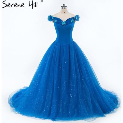 Elegant Blue Butterfly Ball Gown Mother Baby Wedding Dresses Photography Bridal Dress 2020 Rode De Marraige Serene Hill BHA2022