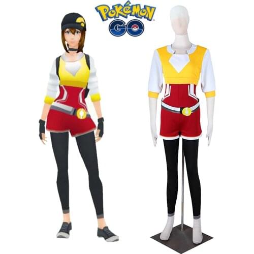 Pocket Monster Pokemon GO Team Female Trainer Cosplay Costume Yellow