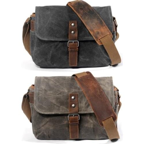 2 Pcs Retro Waterproof Camera Bag Photography Packages Dslr Shoulder Sling Case for Sony Nikon Canon Canvas Mini Single Messenge