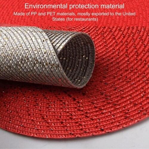 Creative Waterproof Round Woven Placemat Dining Table Mat Kitchen Decoration for Home Supplies