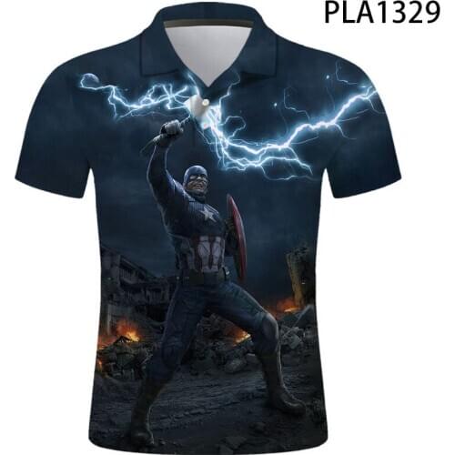 Summer Streetwear Captain 3D Printed Comics Cool Men Polo Shirt Fashion Casual Polo Homme Harajuku Short Sleeve Ropa