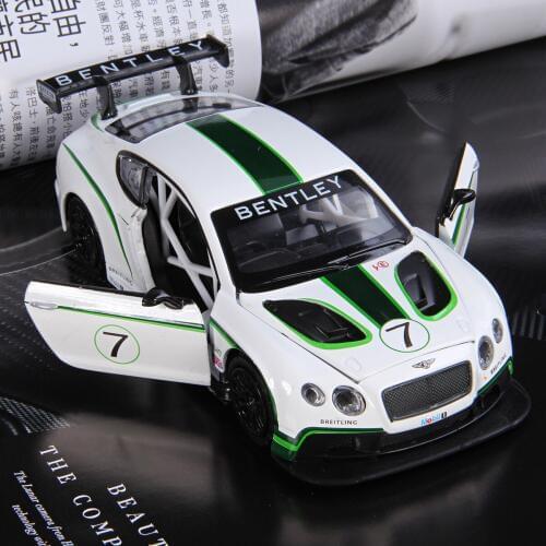 1:24 Die Cast Model Cars Electric Flashing Pull back scale automobile Alloy Vehicle gld3 Children Toys Continental GT3