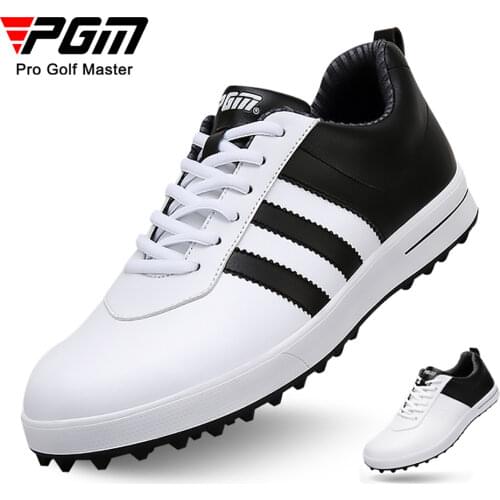 Men Breathable Groove Patent Golf shoes Mens Waterproof Golf Sports Shoes Without Spikes Anti-Skid Wear-Resistant Golf Sneakers