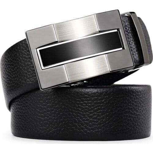 WilliamPolo new style Genuine leather Men Belt Fashion alloy Automatic Buckle high quality luxury cowhide casual business