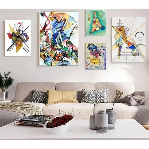 Famous Abstract Wassily Kandinsky Cavans Painting Posters and Prints Wall Art Picture for Living Room Home Decor Cuadros