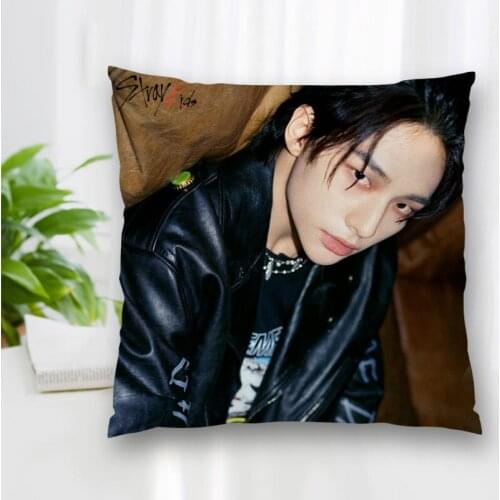 Cushion KPOP Hwang Hyunjin Pattern Cover Throw Pillow Case Cushion For Sofa/Home/Car Decor Zipper Custom PillowCase 40x40cm
