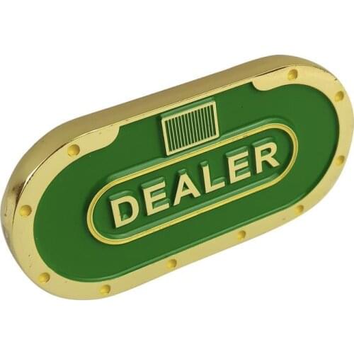 New Texas DEALER Poker Chips Set 1Pcs Pressing Metal Double-faced Ellipse Chip Table Game Competition Club Entertainment