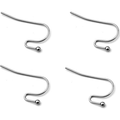 Semitree 50pcs Stainless Steel Simple Ball Earrings Hook for Crafts Earring Findings DIY Jewelry Making Handcrafted Accessories