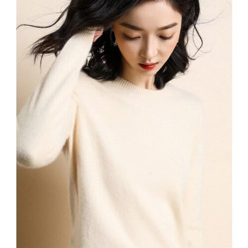 Autumn Winter Solid Color Pullover Sweater Women O-Neck Loose Korean Sweater Women Bottom Christmas Pullover Pull Noel Femme
