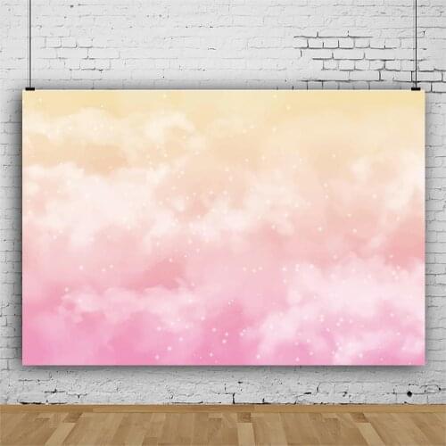 Pink Warm Colorful Dreamy Clouds Background for Portrait Photography Girls Party Photozone Decors Backdrops Photocall Studio