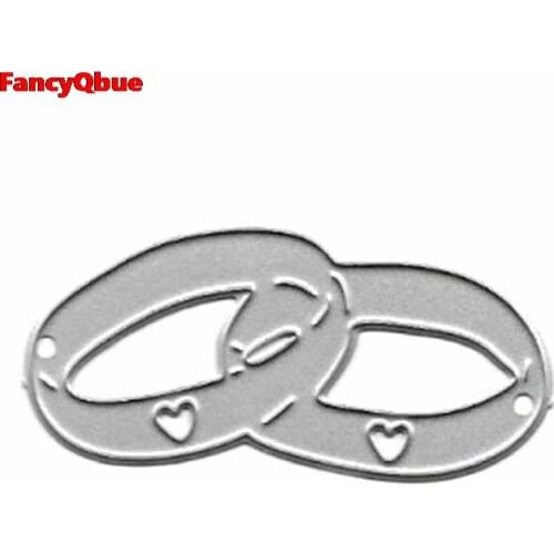 DIY Wedding Rings Metal Cutting Dies Scrapbooking Stamps Craft Embossing Die Cut Making Stencil Template