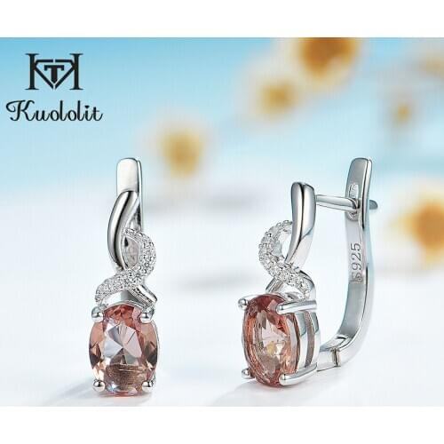 Kuololit Zultanite Gemstone Luxury Clip Earrings for Women Genuine 925 Sterling Silver Oval 6x8 Rhodium earring for Engagement