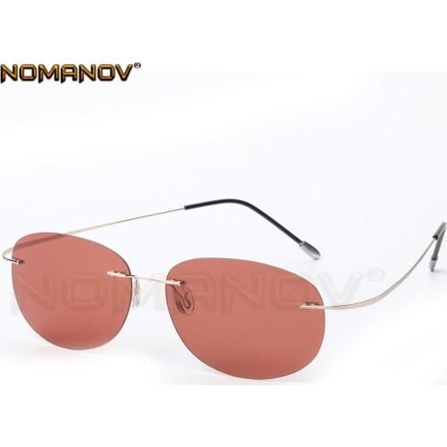 2020 Summer Style Rimless Night Vision Red Polarized Lens Sunglasses Men Women Super Light Polarized Sun Glasses Driving
