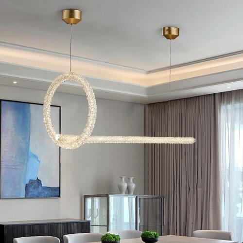 Modern Chandelier Lighting For Living Room Kitchen Island Home Decor ring crystal Lamp luxury crystal gold LED cristal lustre
