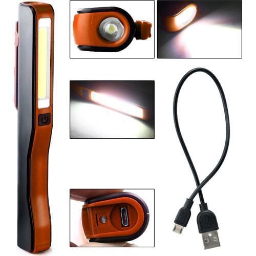 Mini COB led worklight magnetic USB Rechargeable Pen Clip Hand Torch Flashlight Work Inspection Light for Camping Trekking Night