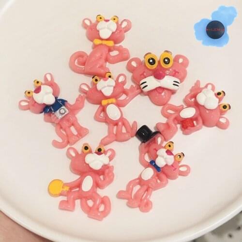 1pcs Pink Panther Cartoon Animals Shoe Accessories Decorations Garden Shoes Charms Fit Backpack Wristbands Kids Gifts