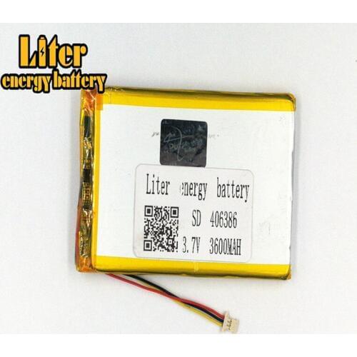 1.0MM 3pin connector 406386 3.7v 3600mah rechargeable lithium polymer Tablet PC Digital Products