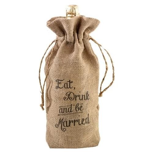 100pcs CBRL jute drawstring bags custom wone bags size 13*33cm with printing burlap pouches for wine include shipping by DHL