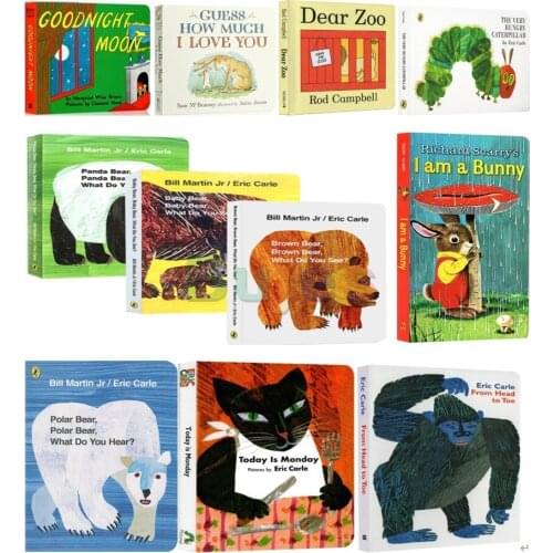 11 books/set brown bear dear zoo,Enlightenment paper board books,children english color reading books,early education books