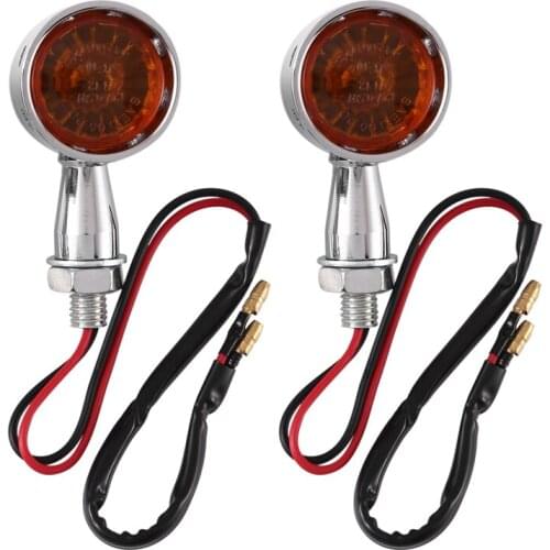 2Pcs/Set Motorcycle LED Retro Turn Signals Blinker Amber Indicator Light Universal for Honda Yamaha Suzuki