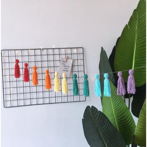 200cm Macrame Colorful Tassel Bedroom Banner Handmade Hanging Ornament for Home Interior Kids Teen Room Decoration Accessories