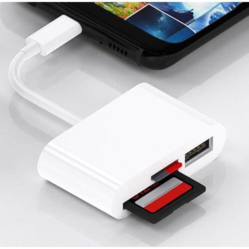 3-in-1 Card Reade Multi in 1 USB 2.0/Type-C U Disk TF Micro-SD Card Reader OTG Adapter for Mobile Phone