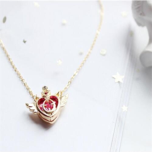 Anime Sailor Moon Loving Wand Crystal cosplay Pendant Necklace Girl accessories Cute props A776
