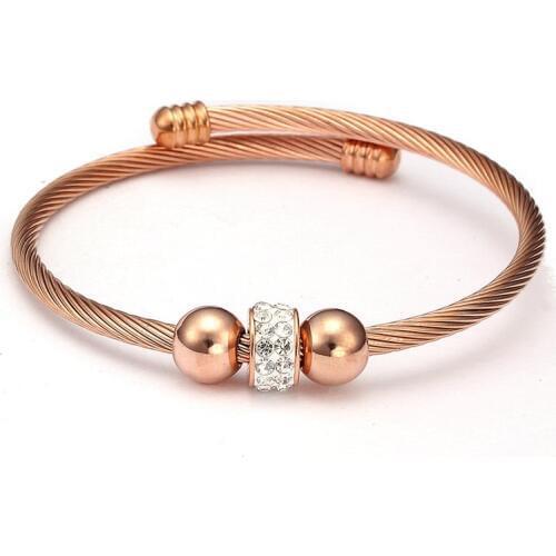 Men Women Charm Star Crystal Beads Bangles Bracelets Top Quality Fashion Cute Girls Bohemia Cuff Stainless Steel Bracelets