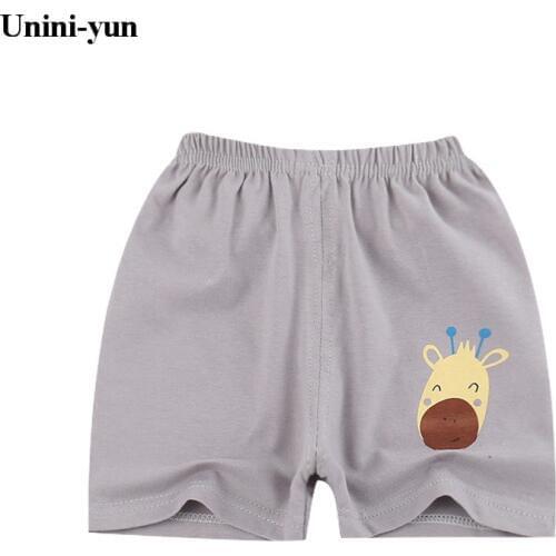 Unini-yun Summer thin children wear shorts Boy baby and girl pants Solid color cotton 1-6 year old childrens leisure pants