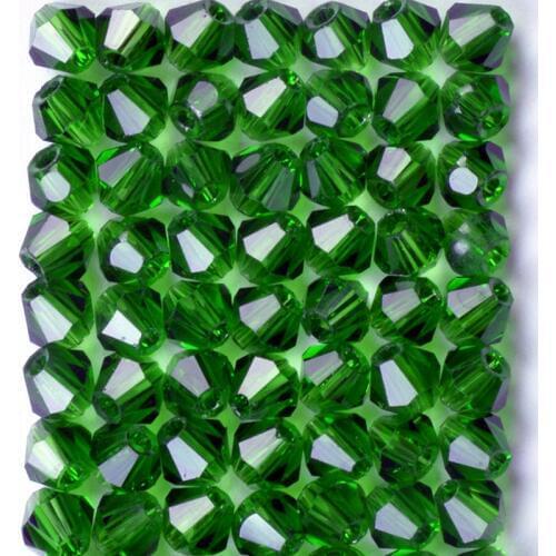 Deep Green Bicone Beads 100CS 4mm Czech Loose Crystal Beads Faceted Glass Beads for DIY Jewelry Earrings Necklace Bracelets