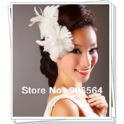 Elegant Bridal Hair Accessories Feather Flower Wedding Headwear Fashion Fascinator Headpiece Event Occasion Hats Multiple Color