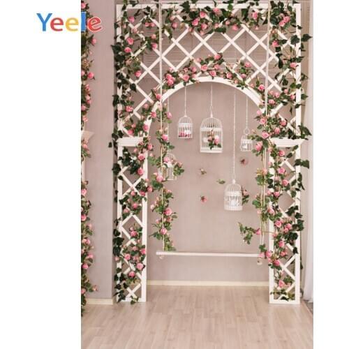 Wedding Spring Flowers Swing Girl Baby Portrait Arch Photography Backgrounds Customized Photographic Backdrops For Photo Studio