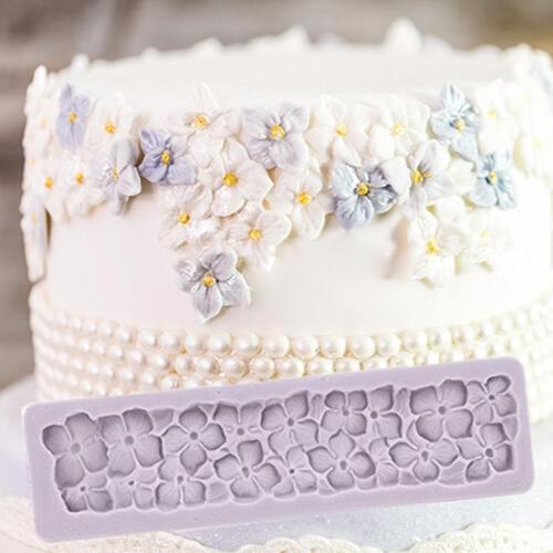 Hydrangea Border Molds Fondant Cake Decorating Tools Silicone Molds Sugarcrafts Chocolate Baking Tools for Cakes Gumpaste Form