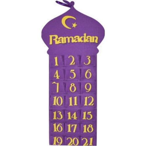 Hot Sale Ramadan Decoration for Home Eid Mubarak Felt Calendar Mubarak hanging Countdown Calendar For Ornament Home