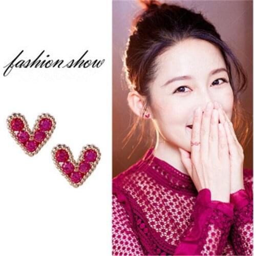 Like a breath of fresh air heart shape Ear Studs Simple personality For Women Earrings brincos fashion jewelry