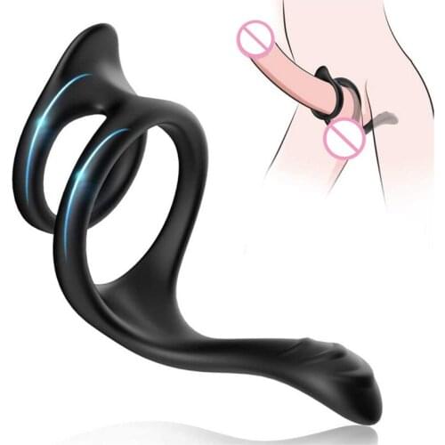 Men Penis Cock Ring Erection Enhance Prostate Massager Delay Ejaculation Sex Toy