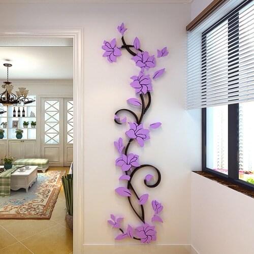 3D Flower Crystal Wall Stickers For Living Room Bedroom Waterproof Background Decor Decals Adesivo De Parede Home Wall Sticker